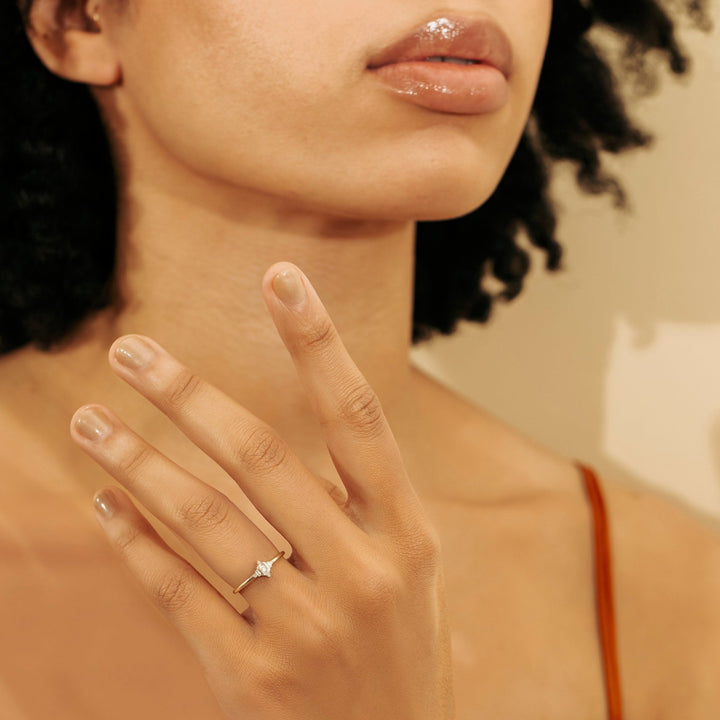 Baguette Cut Diamond Cluster Gold Wedding Ring for Women - Doozy Diamonds