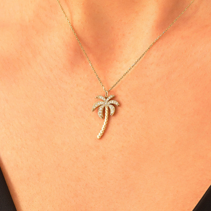 Palm Tree lab grown diamonds Pendant for Women - Doozy Diamonds