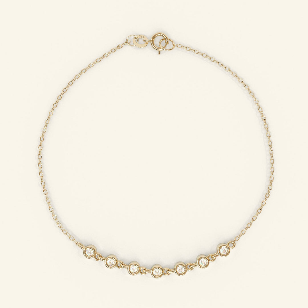Round Cut lab grown diamonds Bezel Setting Bracelet for Women - Doozy Diamonds