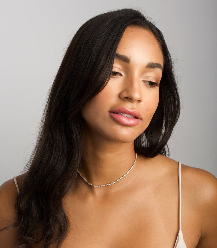 Round Cut Diamond Tennis Choker Necklace for Anniversary Gift - Doozy Diamonds