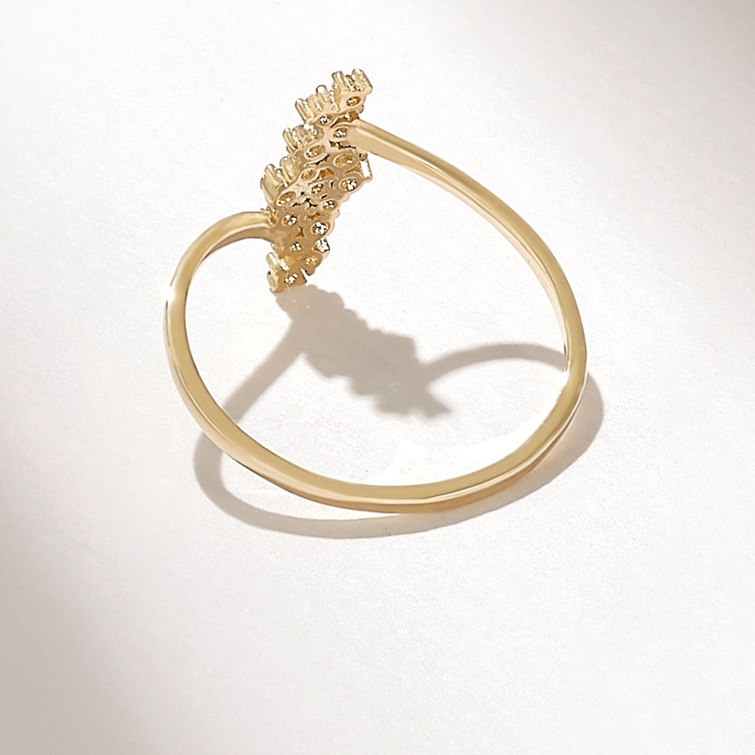 0.29CT Round Unique Cluster lab grown diamonds Wedding Band In 14K Solid Gold - Doozy Diamonds