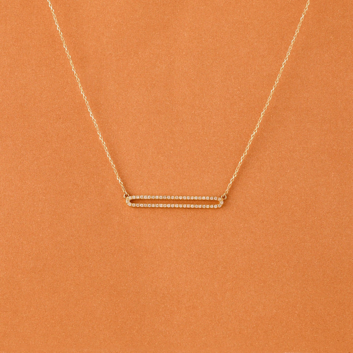 Round Cut Diamond Rectangle Shape Necklace for Her - Doozy Diamonds