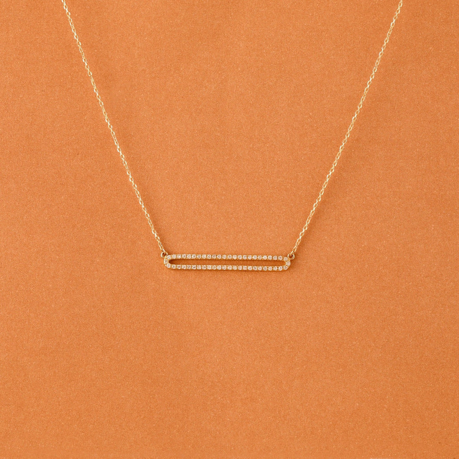 Round Cut Diamond Rectangle Shape Necklace for Her - Doozy Diamonds