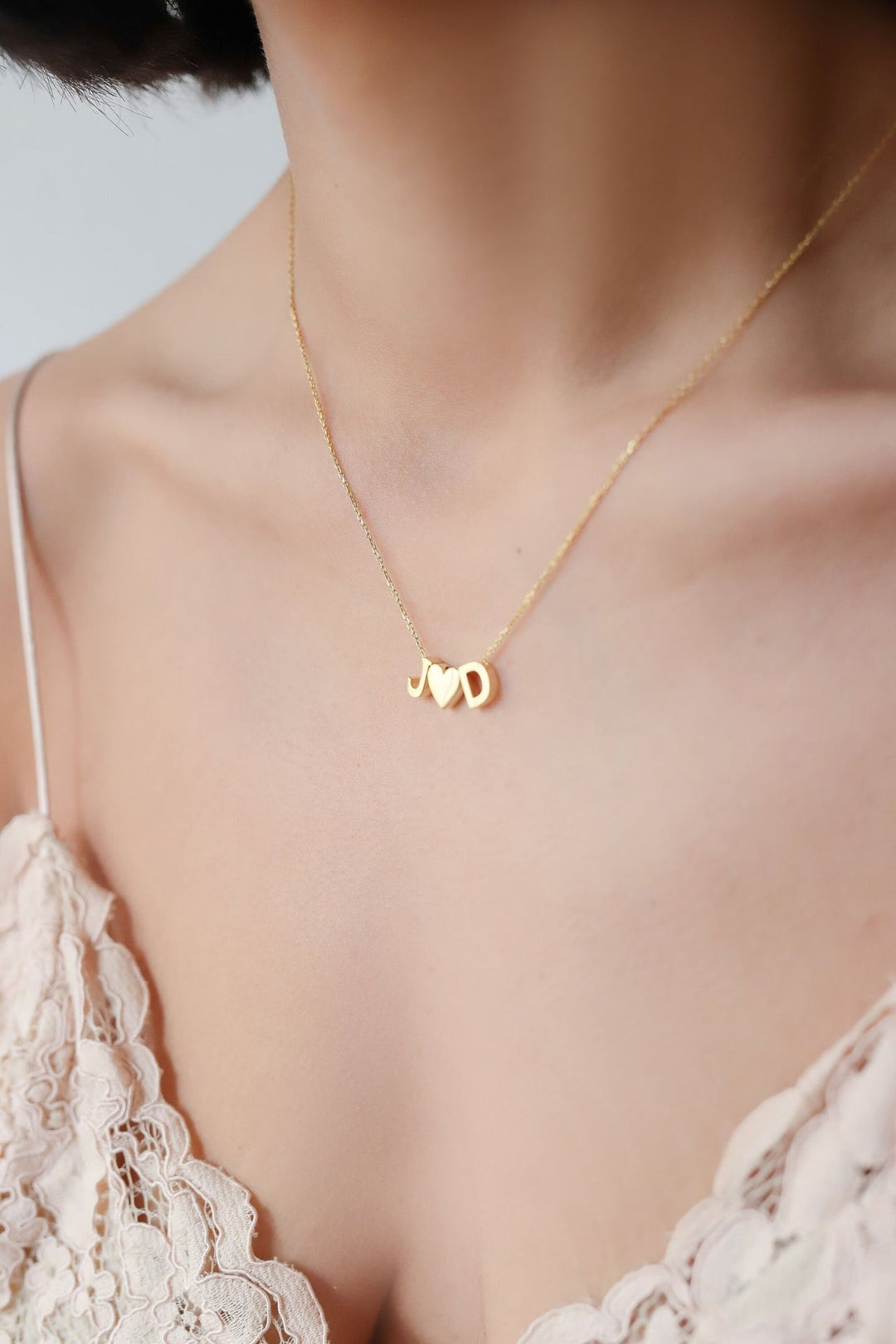 Initial Minimalist Letter Necklace for Women in 18K Gold - Doozy Diamonds