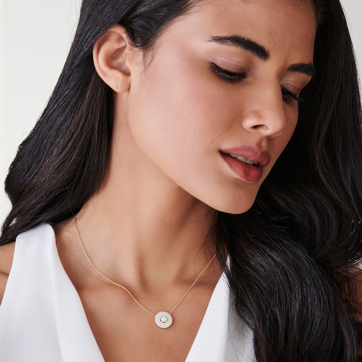 Round Cut Diamond Circle Pendant Necklace for Women - Doozy Diamonds