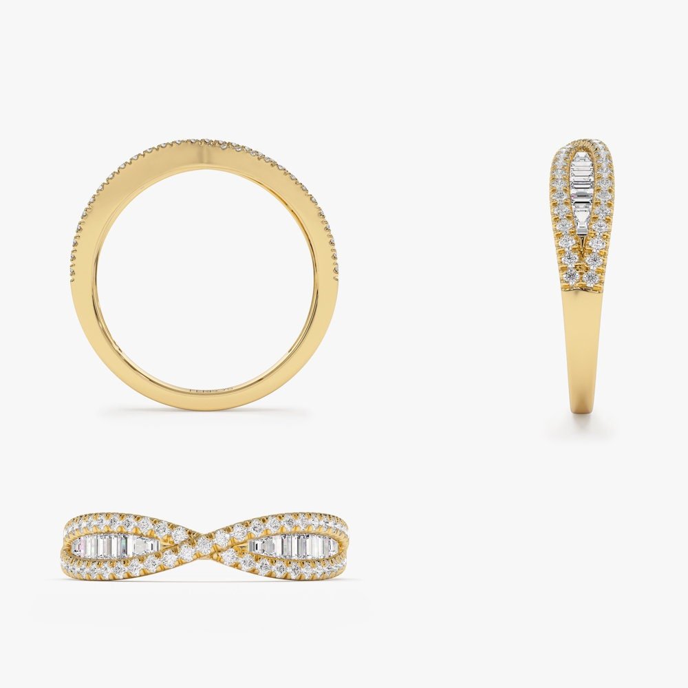Baguette and Round Cut Unique Diamond Band for Birthday Gift - Doozy Diamonds