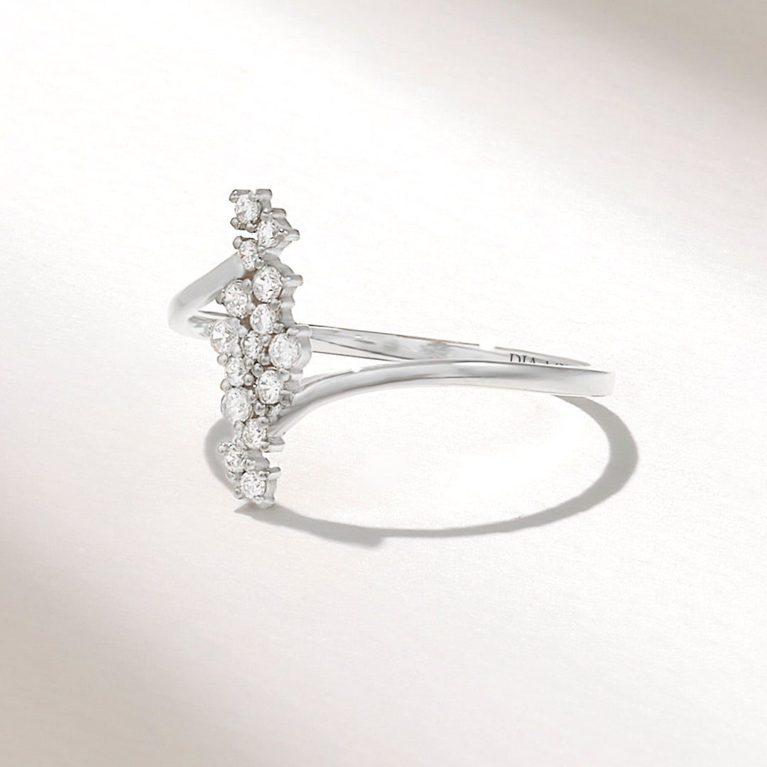 0.29CT Round Unique Cluster lab grown diamonds Wedding Band In 14K Solid Gold - Doozy Diamonds