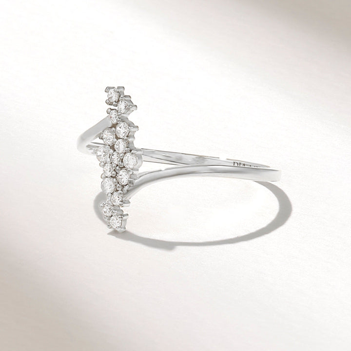 0.29CT Round Unique Cluster lab grown diamonds Wedding Band In 14K Solid Gold - Doozy Diamonds