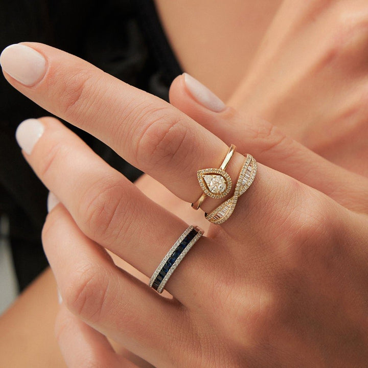 Baguette and Round Cut Unique Diamond Band for Birthday Gift - Doozy Diamonds