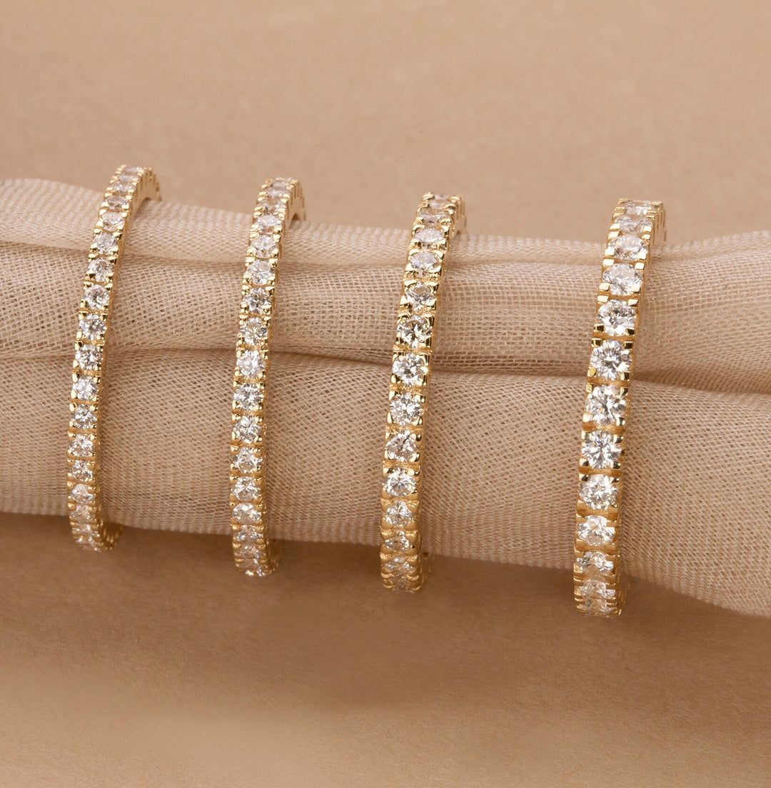 Round Cut Full Eternity Diamond Stacking Band - Doozy Diamonds