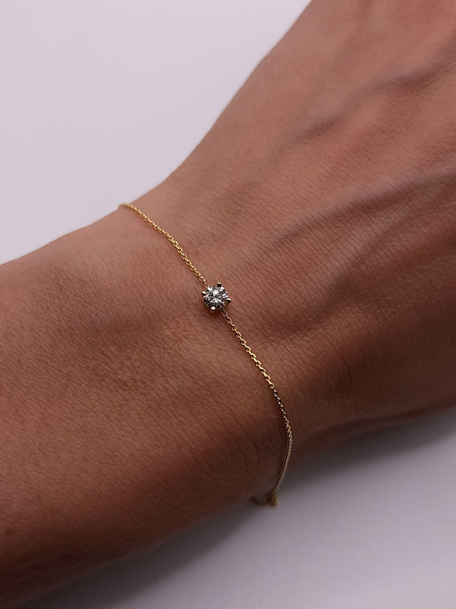 0.2Ct Round Cut Diamond Solitaire Bracelet for Women - Doozy Diamonds