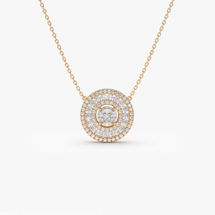 Channel Set Round Diamond Necklace with an Illusion Setting - Doozy Diamonds