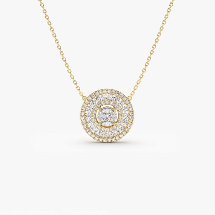 Round Cut Diamond Circle Pendant Necklace for Women - Doozy Diamonds