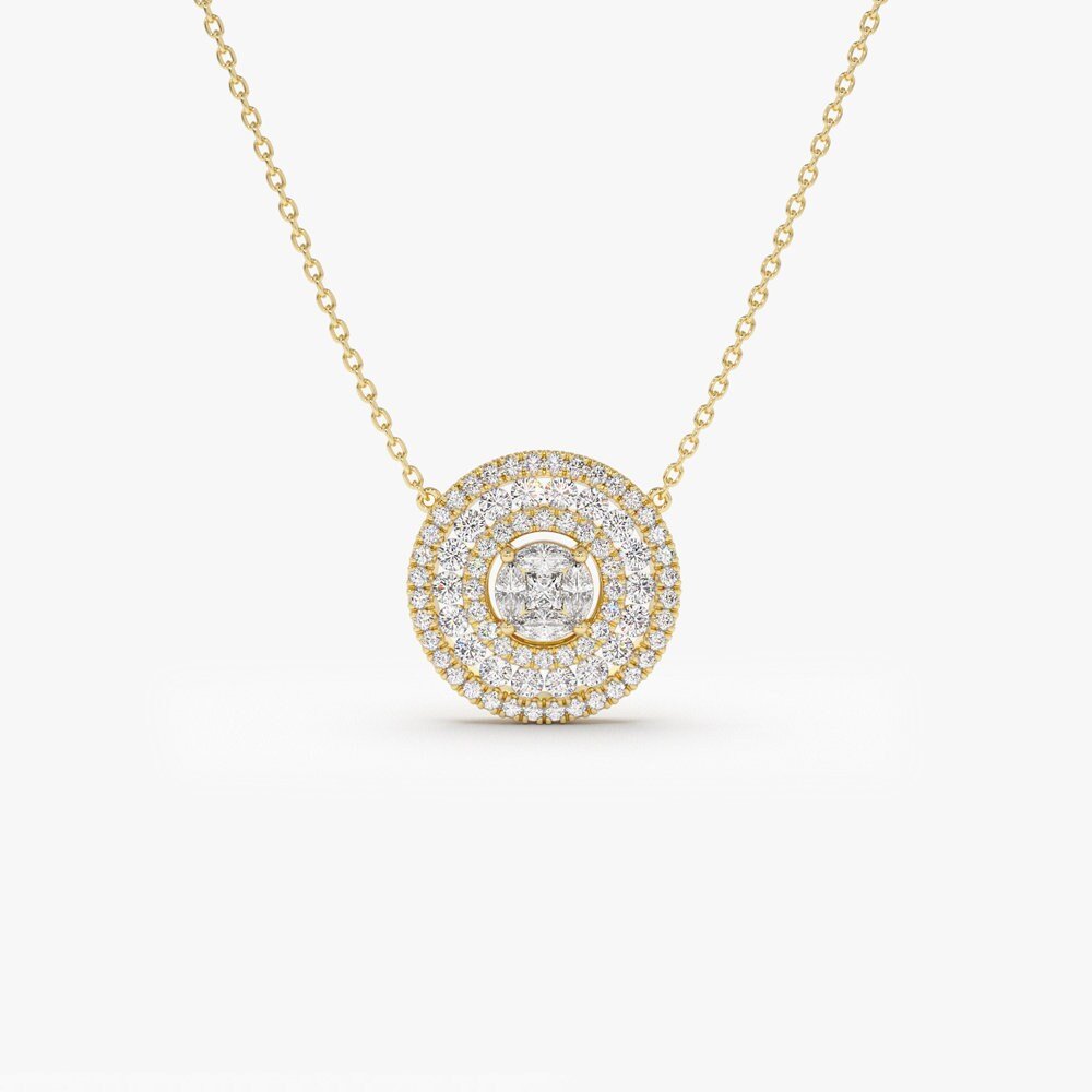 Channel Set Round Diamond Necklace with an Illusion Setting - Doozy Diamonds