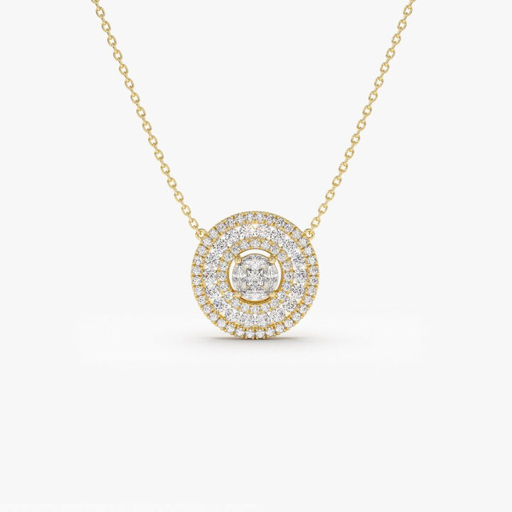 Channel Set Round Diamond Necklace with an Illusion Setting - Doozy Diamonds
