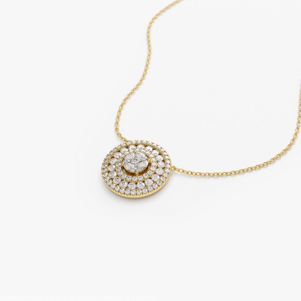 Channel Set Round Diamond Necklace with an Illusion Setting - Doozy Diamonds