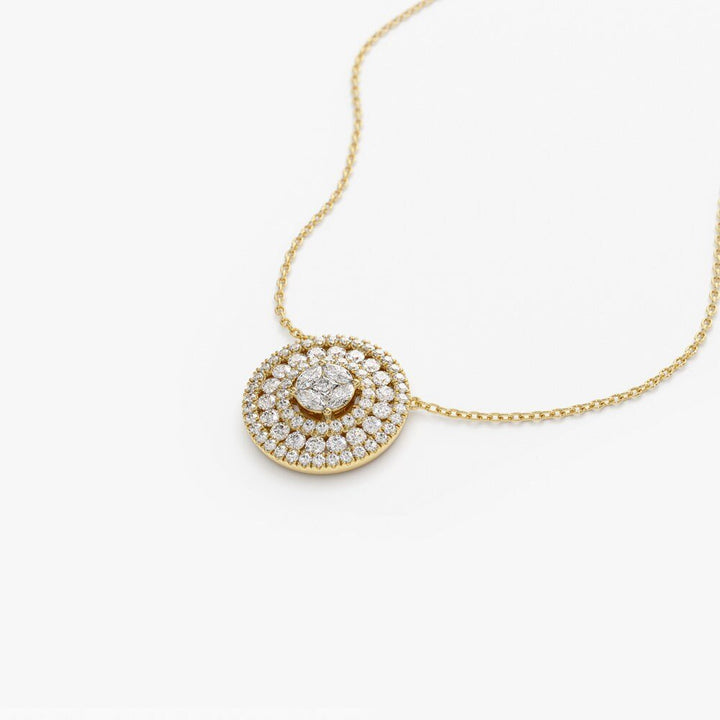 Channel Set Round Diamond Necklace with an Illusion Setting - Doozy Diamonds
