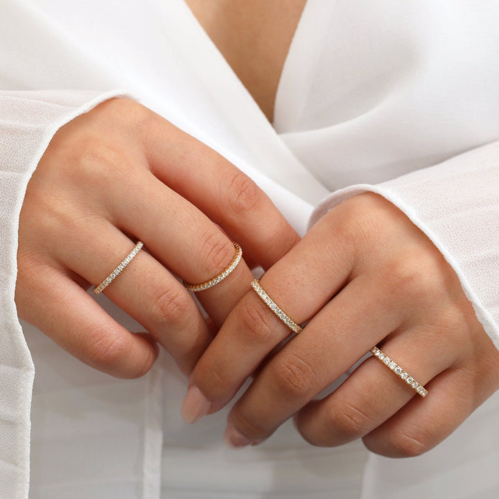 Round Cut Full Eternity Diamond Stacking Band - Doozy Diamonds