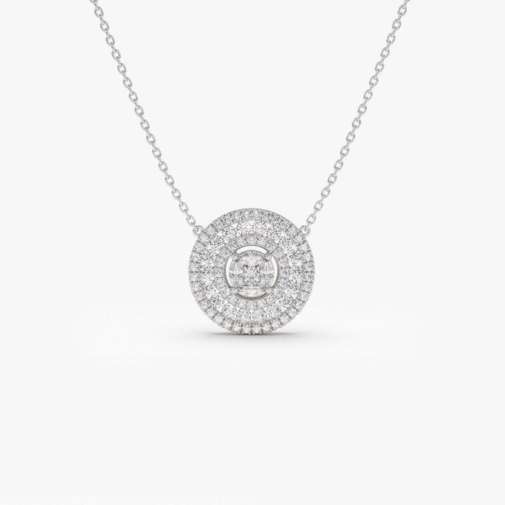 Round Cut Diamond Circle Pendant Necklace for Women - Doozy Diamonds
