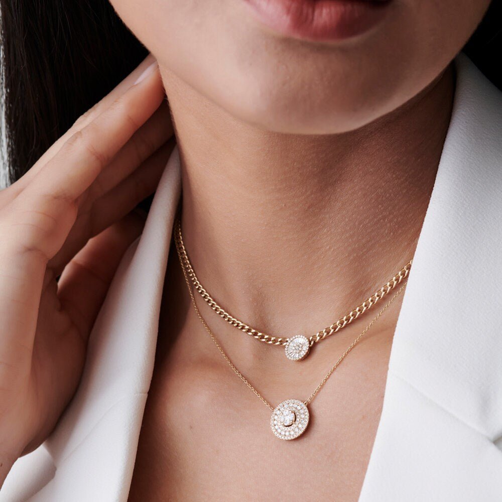 Channel Set Round Diamond Necklace with an Illusion Setting - Doozy Diamonds