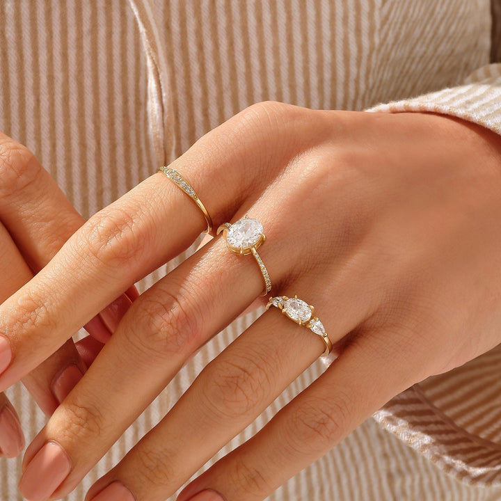 Round Cut Diamond lab grown diamond Wedding Band Gift in 10K Gold - Doozy Diamonds