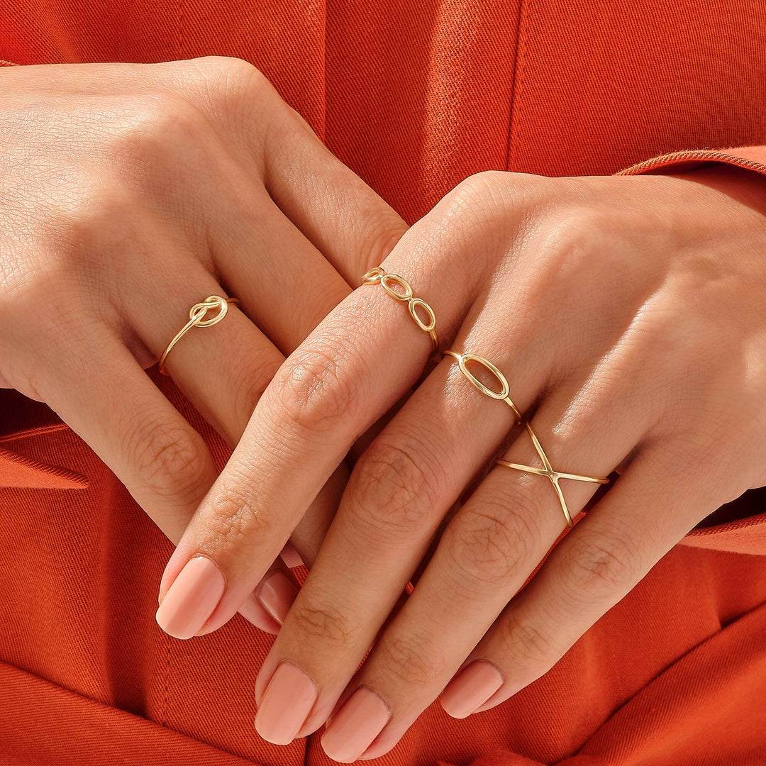 Criss Cross Gold Wedding Band in Solid Yellow Gold - Doozy Diamonds