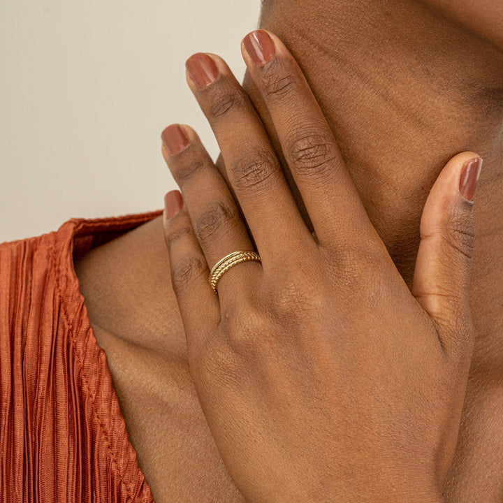 Plain Three Row lab grown diamond Wedding Band In 14K Yellow Gold For Women - Doozy Diamonds