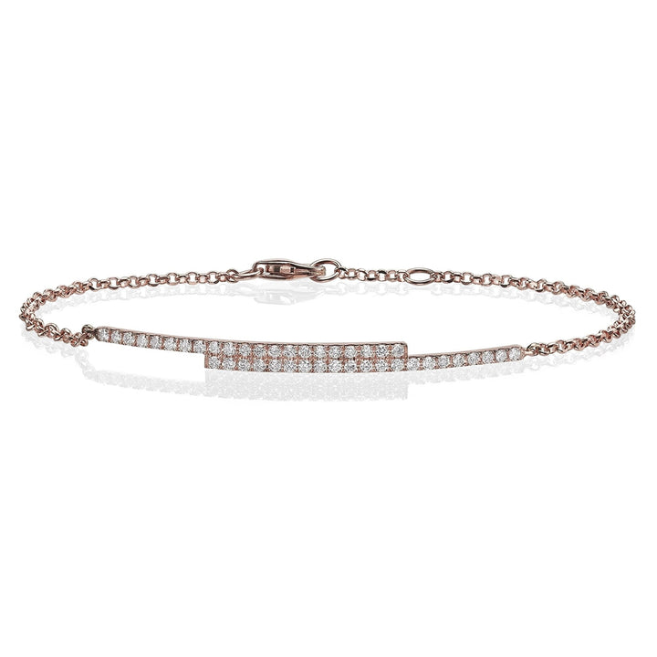 Round Cut Diamond Bar Bracelet For Women in Solid Gold - Doozy Diamonds