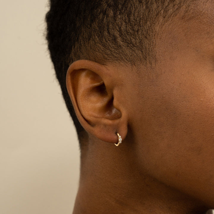 Round Brilliant Cut Diamond Hoop Earrings for Women - Doozy Diamonds