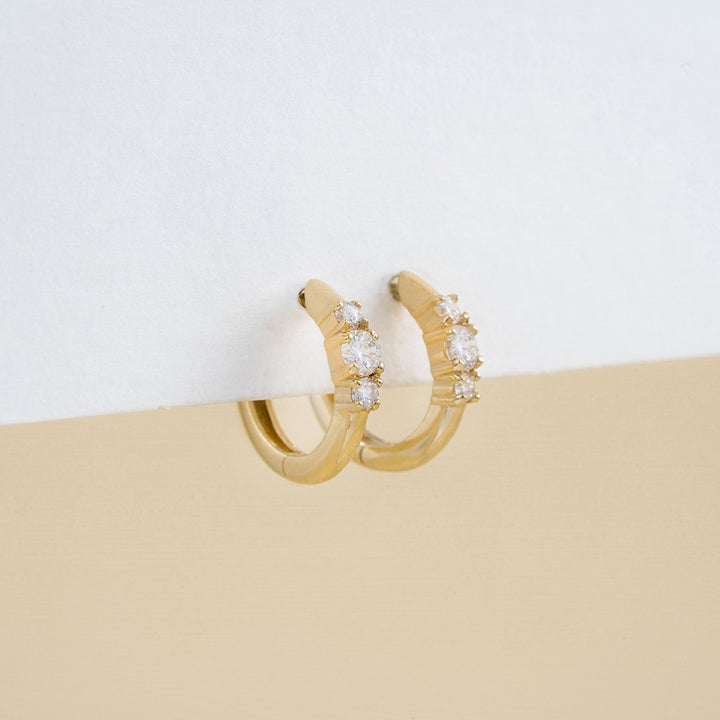 Round Brilliant Cut Diamond Hoop Earrings for Women - Doozy Diamonds