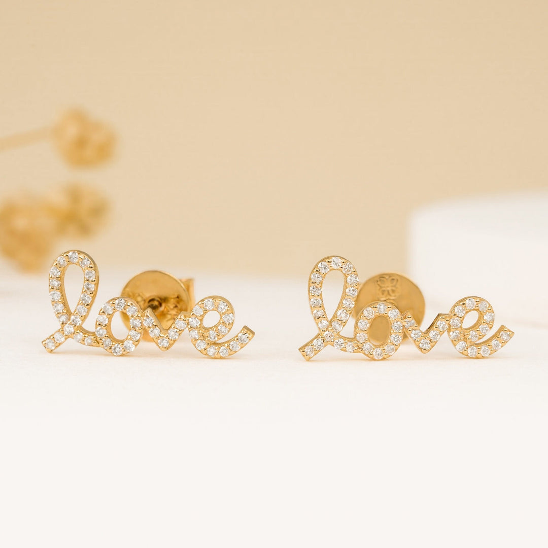 0.39CT Round lab grown diamonds Love Stud Earrings For Women - Doozy Diamonds