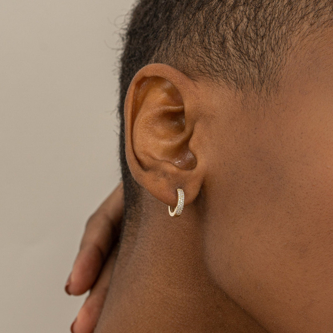 0.5CT Round Pave lab grown diamonds Earrings For Women In 14k Solid Gold - Doozy Diamonds