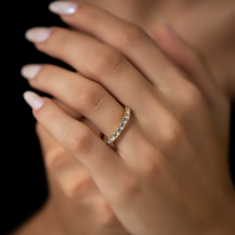 Round Cut Full Eternity Diamond Wedding Band for Her - Doozy Diamonds