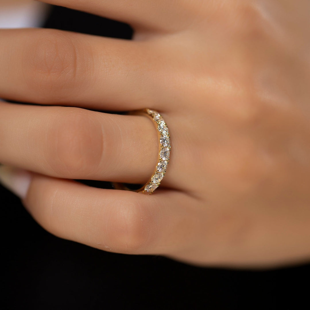 Round Cut Full Eternity Diamond Wedding Band for Her - Doozy Diamonds