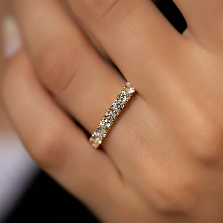 Round Cut Full Eternity Diamond Wedding Band for Her - Doozy Diamonds