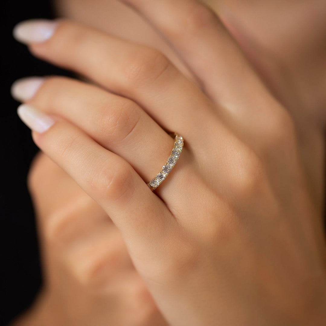 Round Cut Full Eternity Diamond Wedding Band for Her - Doozy Diamonds