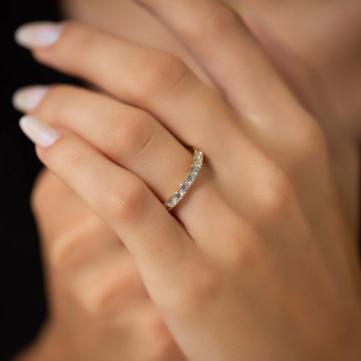 Round Cut Full Eternity Diamond Wedding Band for Her - Doozy Diamonds