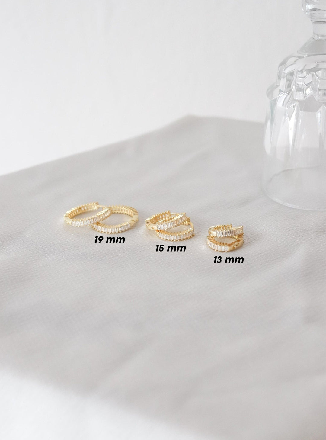Baguette Cut Diamond Huggie Hoop Earring for for Her - Doozy Diamonds