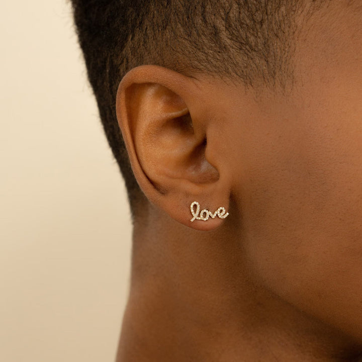 0.39CT Round lab grown diamonds Love Stud Earrings For Women - Doozy Diamonds