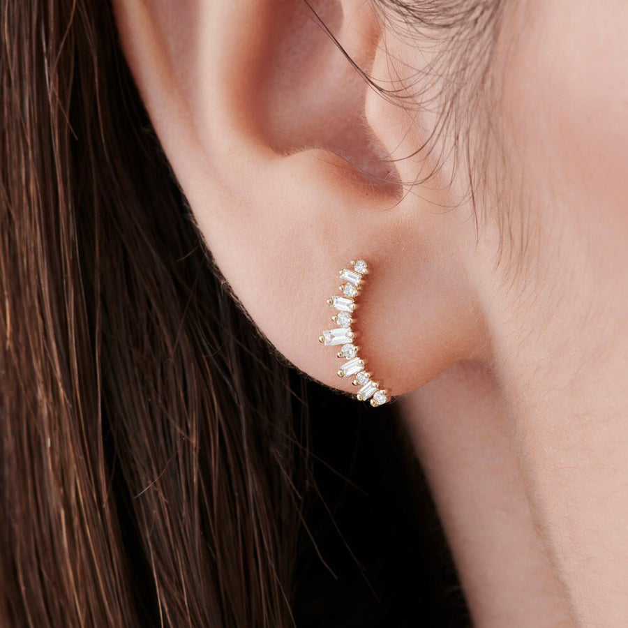 0.48CT Round & Bauguess lab grown diamonds Crawler Earrings - Doozy Diamonds