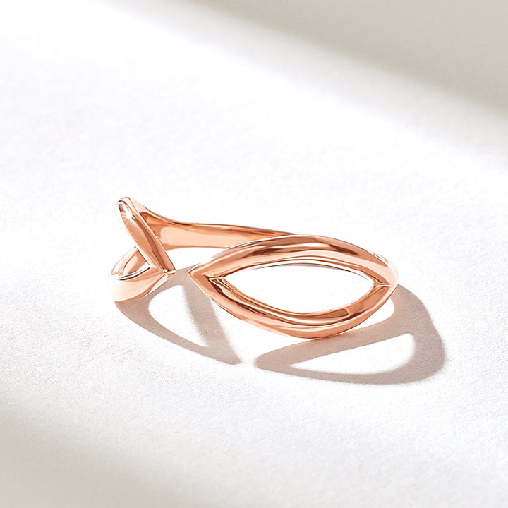 14K Yellow Gold Plain Stackable Open Band for Birthday Gift - Doozy Diamonds