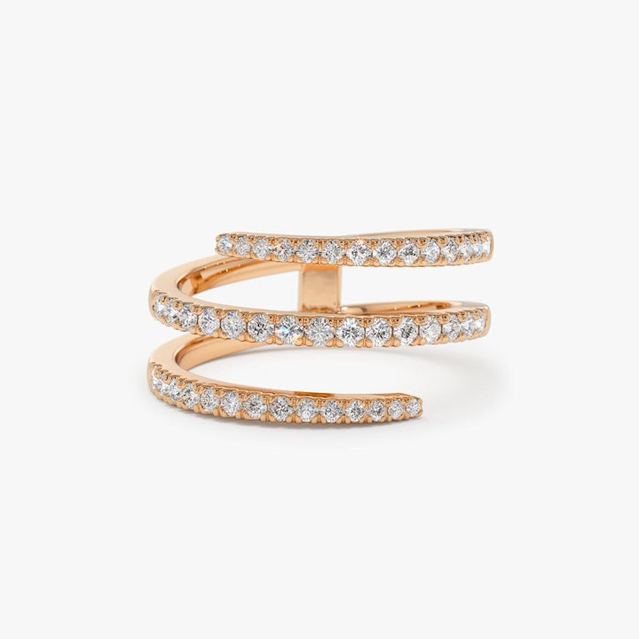 Round Cut spiral Diamond Wedding Band for Mother - Doozy Diamonds