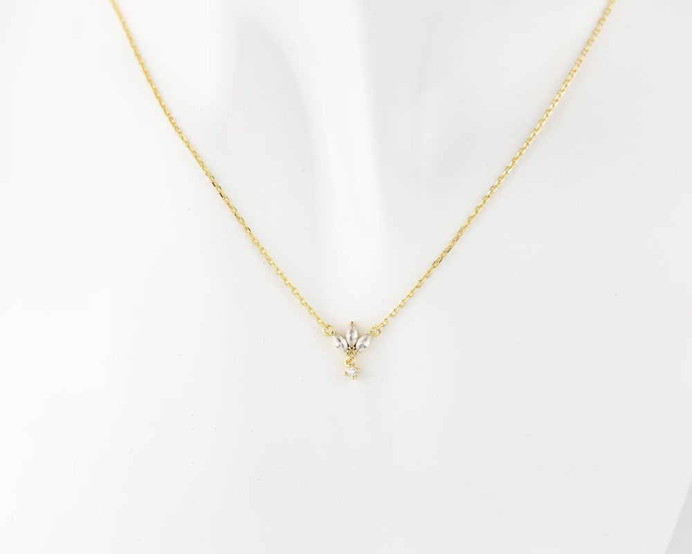 Marquise & Round Cut Diamond Unique Necklace for Her - Doozy Diamonds