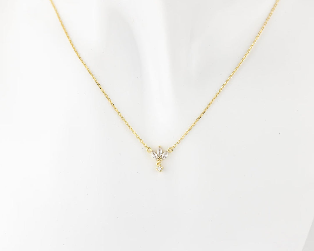 Marquise & Round Cut Diamond Unique Necklace for Her - Doozy Diamonds