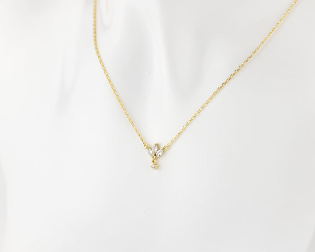 Marquise & Round Cut Diamond Unique Necklace for Her - Doozy Diamonds