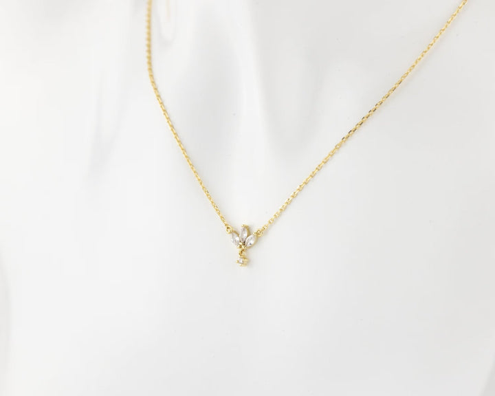 Marquise & Round Cut Diamond Unique Necklace for Her - Doozy Diamonds