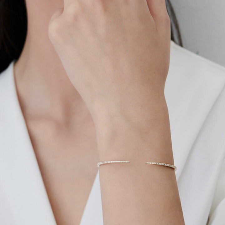 Round Cut Cuff Diamond Bangle Bracelet for Women - Doozy Diamonds