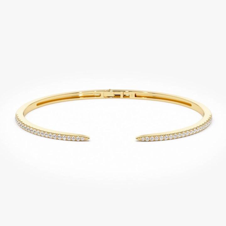 Round Cut Cuff Diamond Bangle Bracelet for Women - Doozy Diamonds