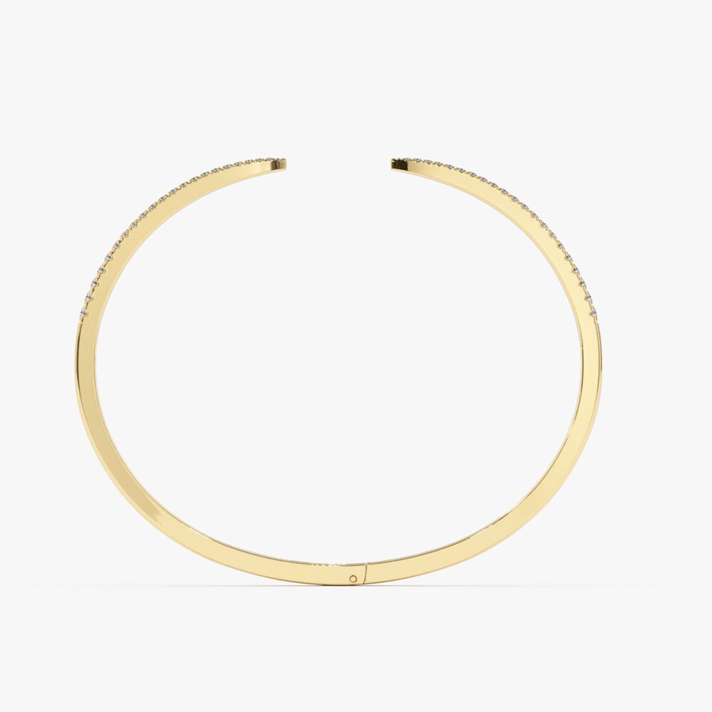 Round Cut Cuff Diamond Bangle Bracelet for Women - Doozy Diamonds