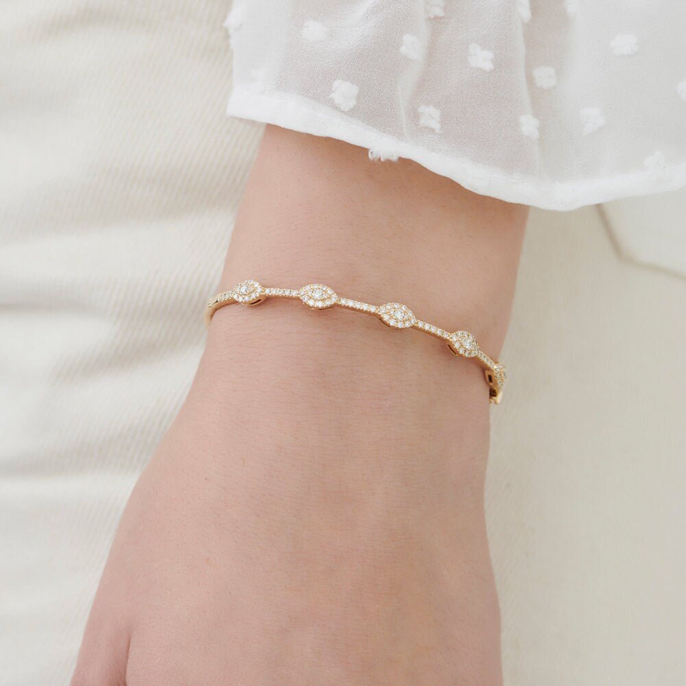 Round Cut Diamond lab grown diamond Bangle Bracelet For Women - Doozy Diamonds